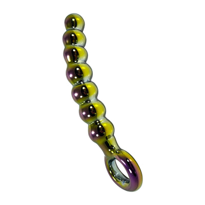 Iridescent Bulbed Glass Anal Probe by Glass Pleasure Play