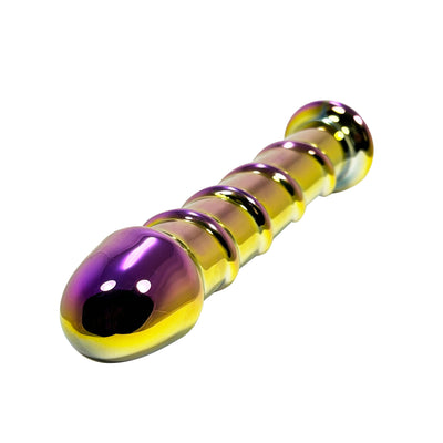 Fetish Pleasure Play Iridescent Glass Ribbed Dildo Fetish Pleasure Play Iridescent Glass Ribbed Dildo
