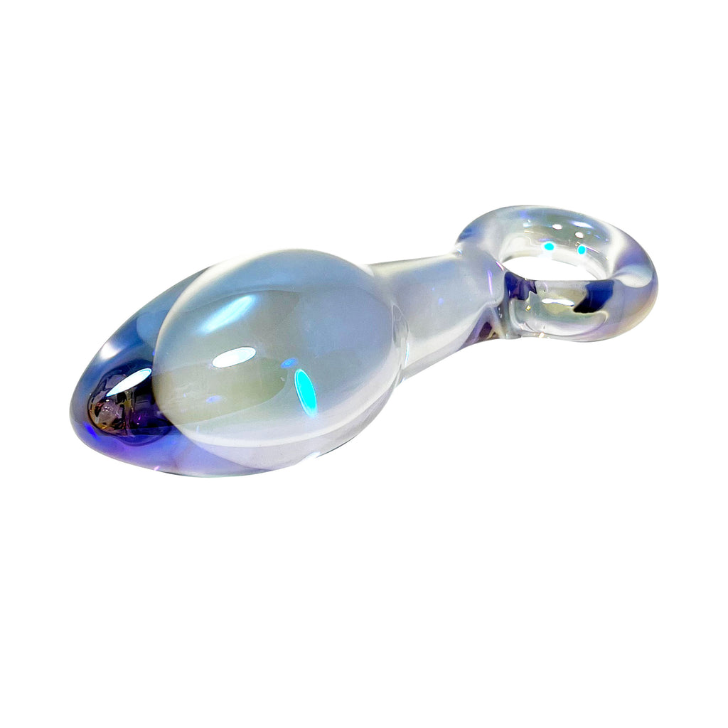 Fetish Pleasure Play Glass Clear Iridescent Small Butt Plug With O-Rin Fetish Pleasure Play Glass Clear Iridescent Small Butt Plug With O-Rin