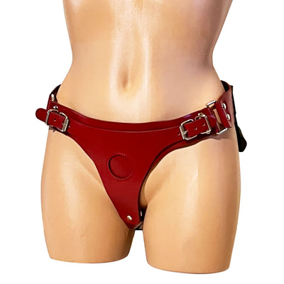 Fetish Pleasure Play Patent Leather Strap-On Harness