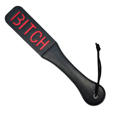 Slapper Paddle with BITCH Cutouts by Fetish Pleasure Play in Black