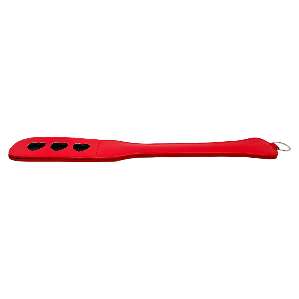 Slapper Paddle with Three Hearts by Fetish Pleasure Play in Red