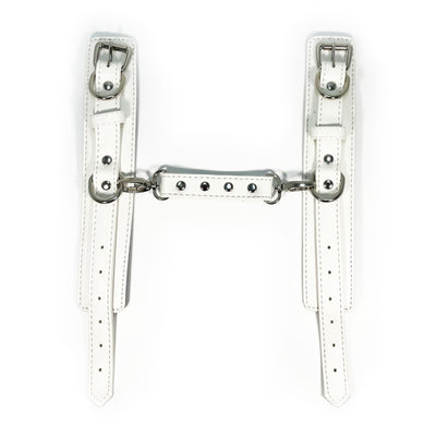 White Connecting Wrist Cuffs by Fetish Pleasure Play