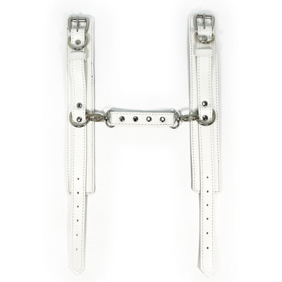 White Connecting Ankle Cuffs by Fetish Pleasure Play
