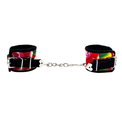 Super Soft Floral Fabric Wrist Cuffs by Fetish Pleasure Play
