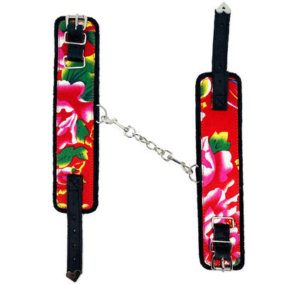 Super Soft Floral Fabric Ankle Cuffs by Fetish Pleasure Play
