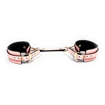 Glow in the Dark Faux Leather Wrist Cuffs by Fetish Pleasure Play in Pink