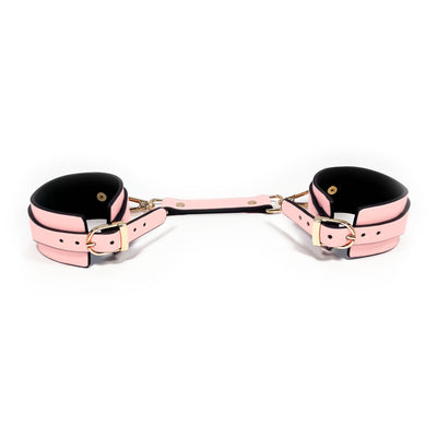 Glow in the Dark Faux Leather Wrist Cuffs by Fetish Pleasure Play in Pink