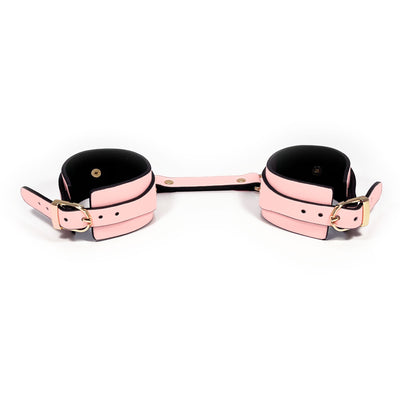 Glow in the Dark Faux Leather Wrist Cuffs by Fetish Pleasure Play in Pink