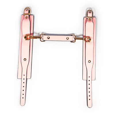 Glow in the Dark Faux Leather Wrist Cuffs by Fetish Pleasure Play in Pink