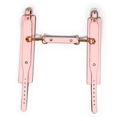 Glow in the Dark Faux Leather Wrist Cuffs by Fetish Pleasure Play in Pink