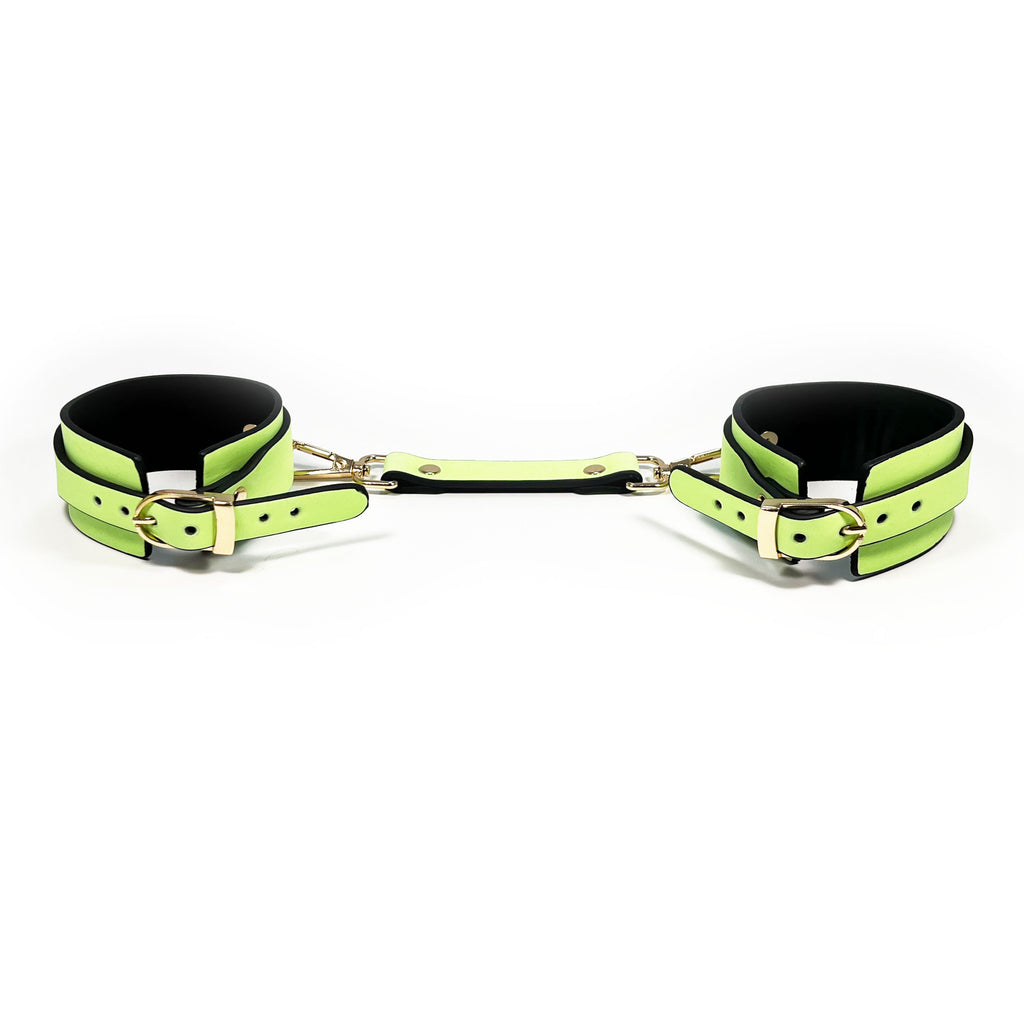 Green Glow in the Dark Wrist Cuffs by Fetish Pleasure Play