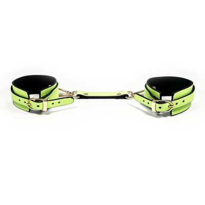 Green Glow in the Dark Wrist Cuffs by Fetish Pleasure Play