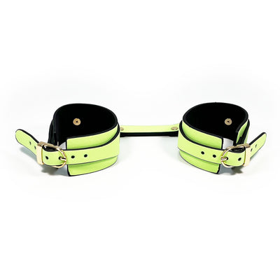 Green Glow in the Dark Wrist Cuffs by Fetish Pleasure Play