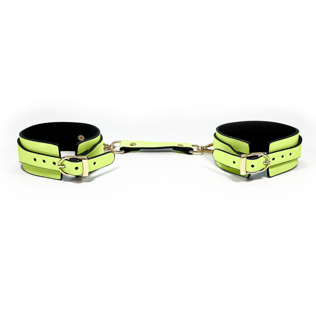 Green Glow in the Dark Ankle Cuffs by Fetish Pleasure Play