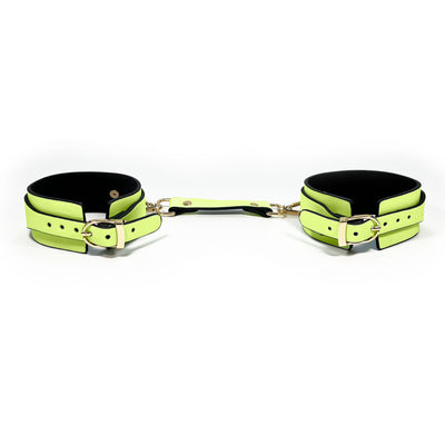 Green Glow in the Dark Ankle Cuffs by Fetish Pleasure Play