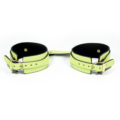 Green Glow in the Dark Ankle Cuffs by Fetish Pleasure Play