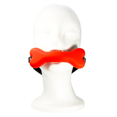 Silicone Bone Mouth Gag by Fetish Pleasure Play in Red