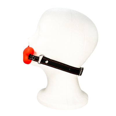 Silicone Bone Mouth Gag by Fetish Pleasure Play in Red