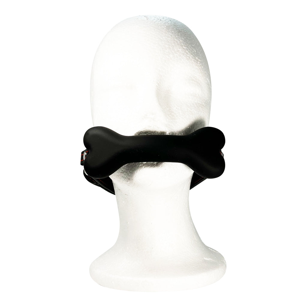Silicone Bone Mouth Gag by Fetish Pleasure Play in Black