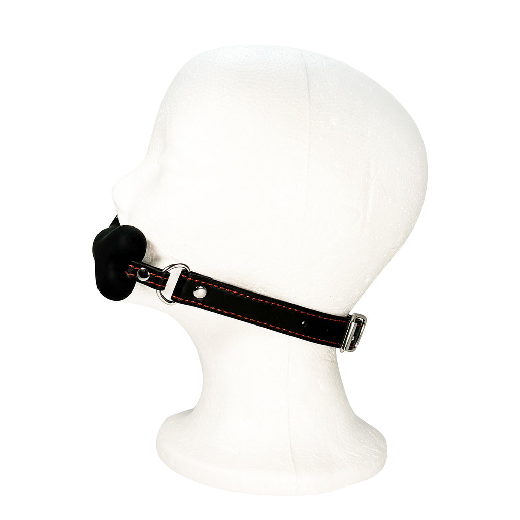 Silicone Bone Mouth Gag by Fetish Pleasure Play in Black