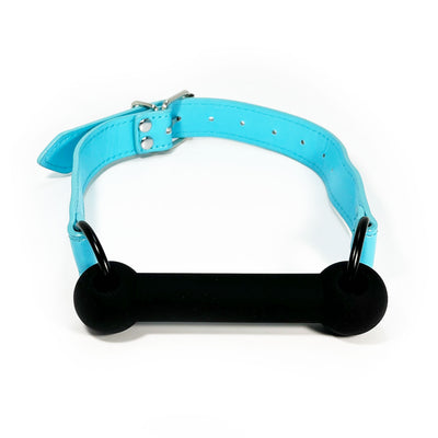 Silicone Sex Bar Mouth Gag by Fetish Pleasure Play in Teal and Black