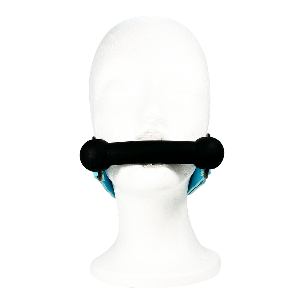 Silicone Sex Bar Mouth Gag by Fetish Pleasure Play in Teal and Black
