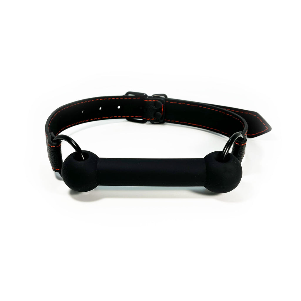 Silicone Sex Bar Mouth Gag by Fetish Pleasure Play in Black