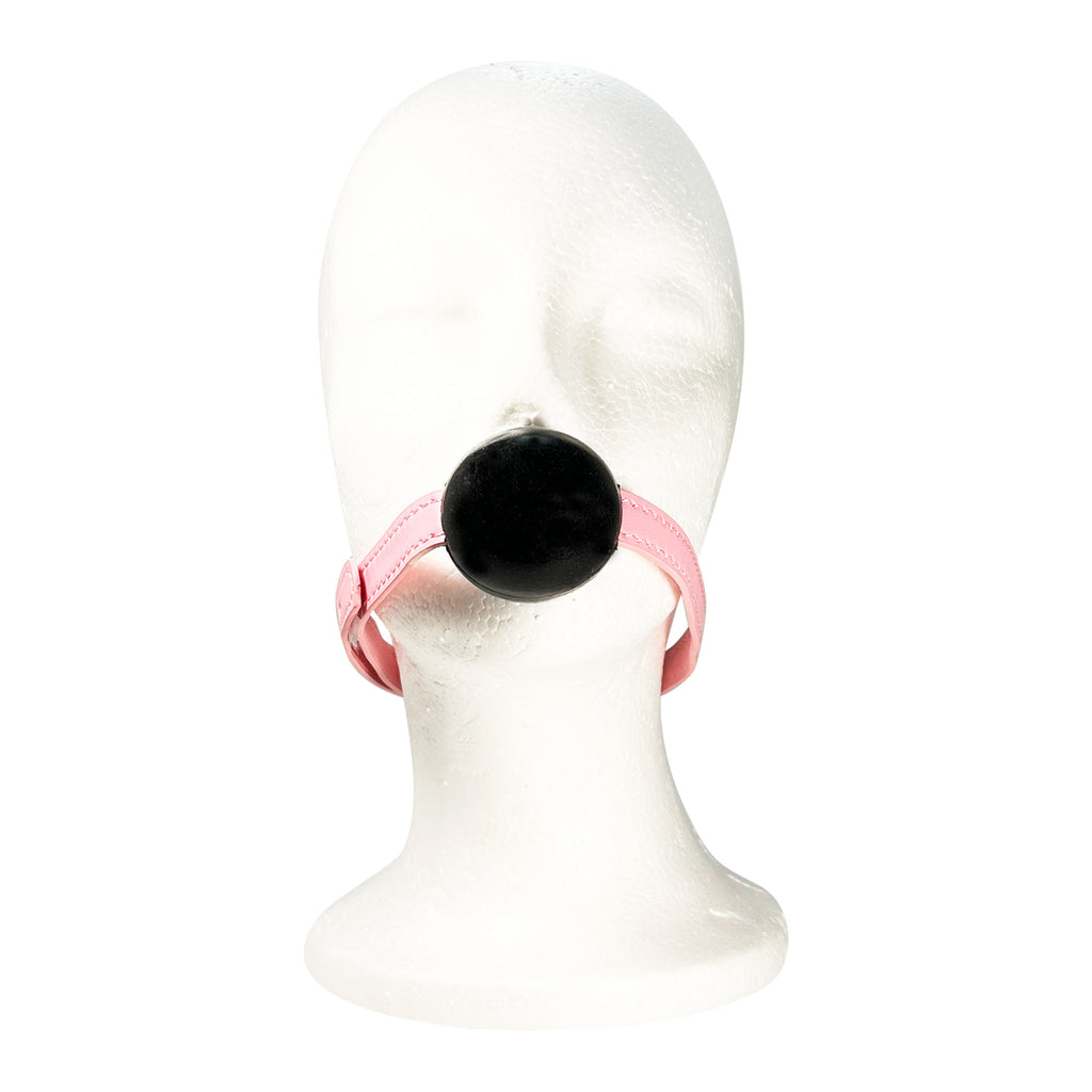 Rubber Ball Gag by Fetish Pleasure Play in Black and Pink