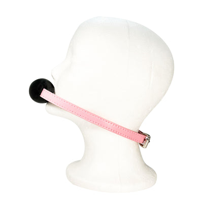 Rubber Ball Gag by Fetish Pleasure Play in Black and Pink