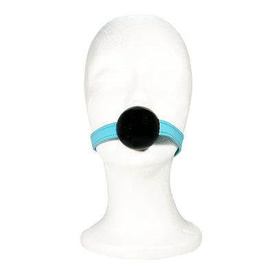 Rubber Ball Gag by Fetish Pleasure Play in Black and Teal