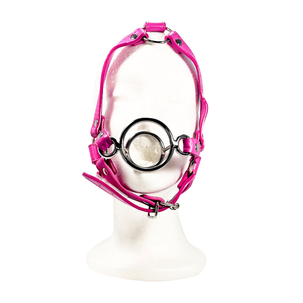 Open Mouth O-Ring Gag by Fetish Pleasure Play in Pink