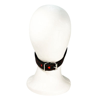 Silicone Heart Mouth Gag by Fetish Pleasure Play in Red and Black