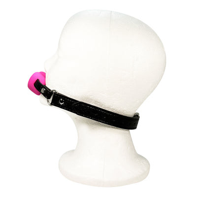 Silicone Heart Mouth Gag by Fetish Pleasure Play in Pink and Black