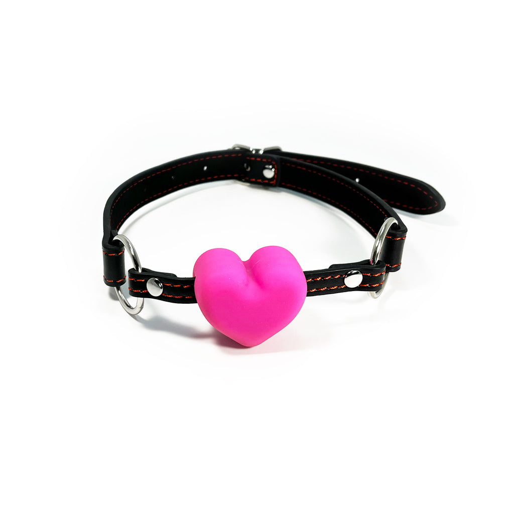 Silicone Pink Heart Mouth Gag by Fetish Pleasure Play