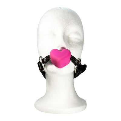 Silicone Pink Heart Mouth Gag by Fetish Pleasure Play