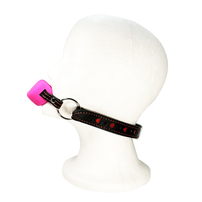 Silicone Pink Heart Mouth Gag by Fetish Pleasure Play