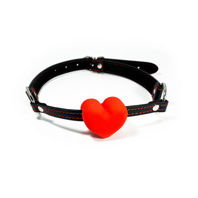 Red Silicone Heart Mouth Gag by Fetish Pleasure Play