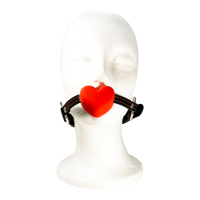 Red Silicone Heart Mouth Gag by Fetish Pleasure Play