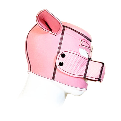 Pink Pig Neoprene Confining Hood by Fetish Pleasure Play