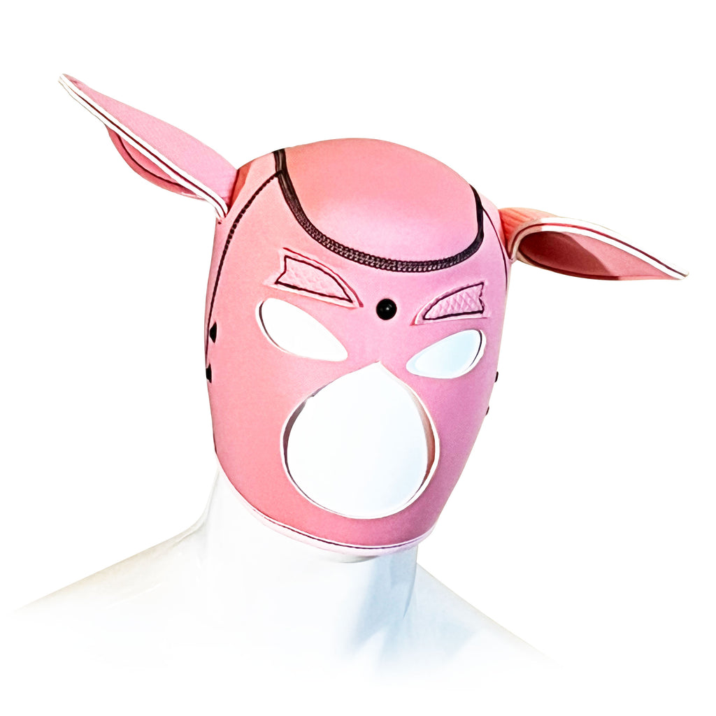 Pink Pig Neoprene Confining Hood by Fetish Pleasure Play