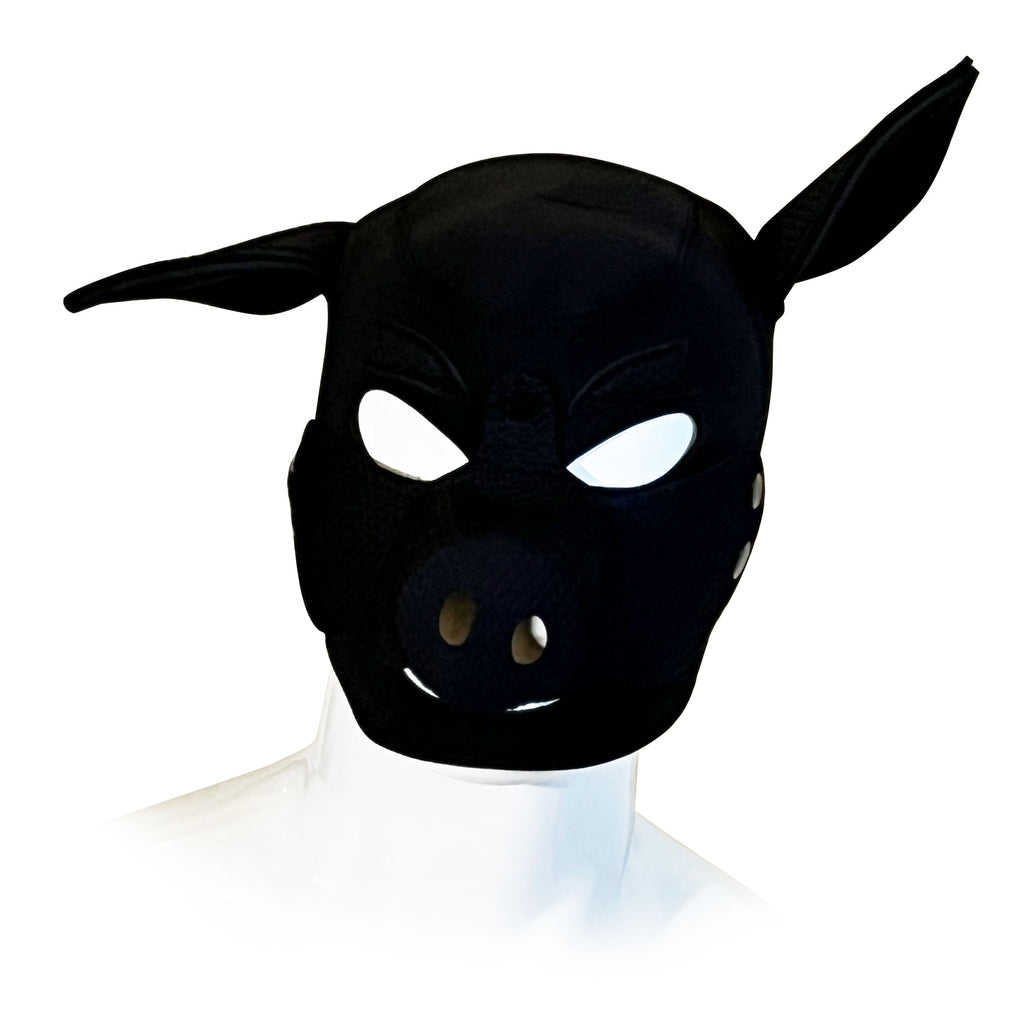 Black Pig Neoprene Confining Hood by Fetish Pleasure Play