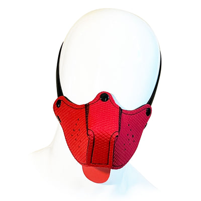 Dog Muzzle Head Harness by Fetish Pleasure Play in Red
