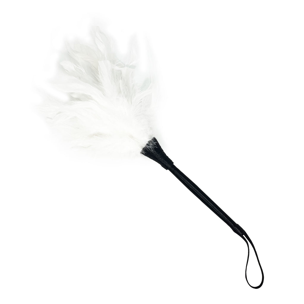 White Feather Tickler with Handle by Fetish Pleasure Play