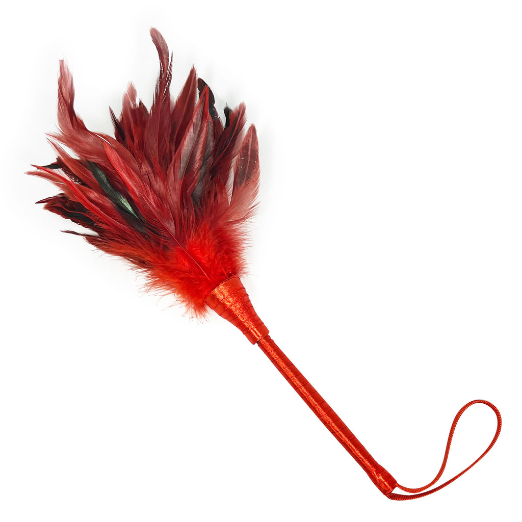 Red Feather Tickler with Handle by Fetish Pleasure Play
