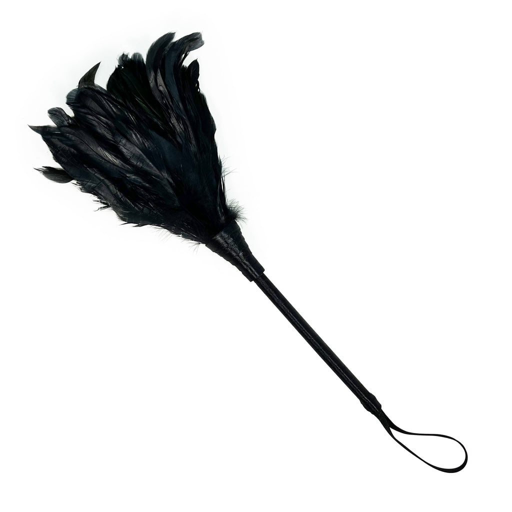 Black Feather Tickler with Handle by Fetish Pleasure Play