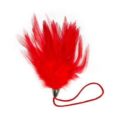 Feather Tickler with Wrist Strap by Fetish Pleasure Play in Red