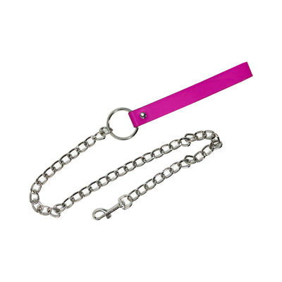 Chain Leash with Wrist Strap by Fetish Pleasure Play in Pink