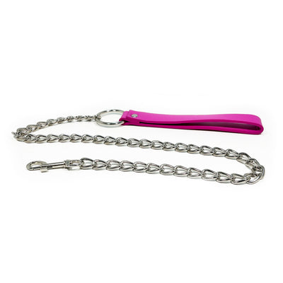 Chain Leash with Wrist Strap by Fetish Pleasure Play in Pink