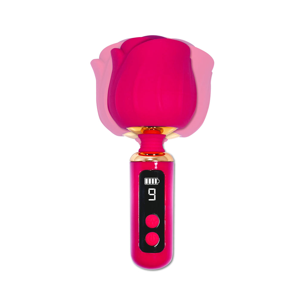 Glitter Gems Rose Vibrator Wand in Pink Glitter Gems Rose Vibrator Wand in Pink